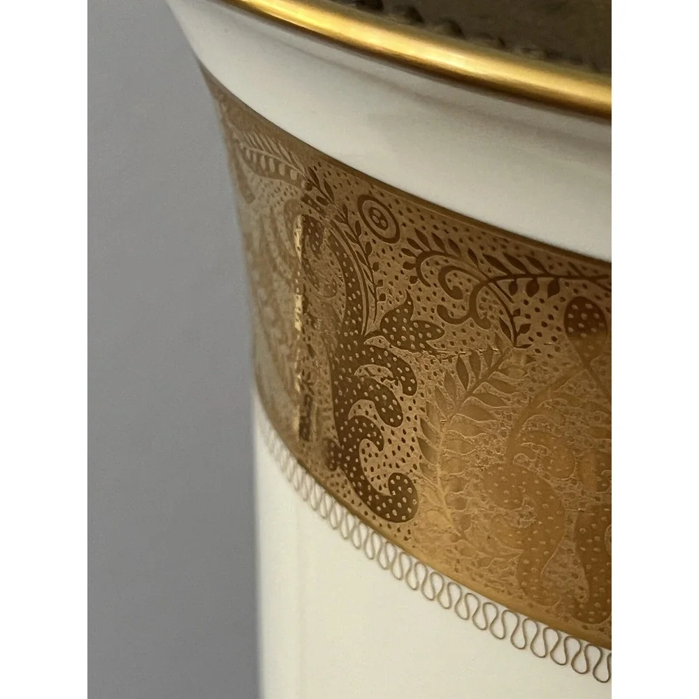Vintage Rosenthal Porcelain Vase Table Lamp Rich Gold Accent 32
